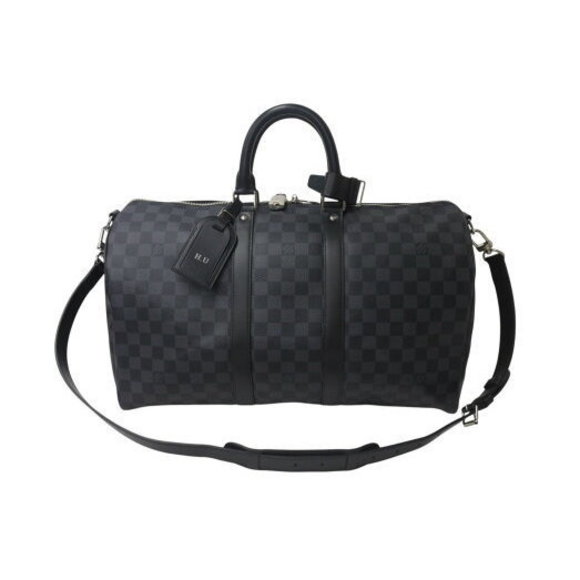 Louis Vuitton Keepall Bandouliere Boston Bag Damier Graphite Black - Picture 1 of 9